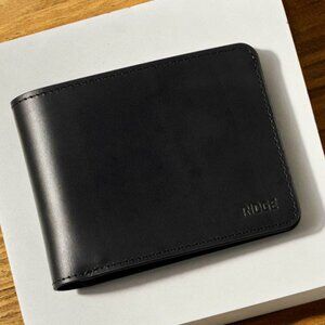 New Ridge Billfold Leather Wallet In Midnight Black RFID Block Cards Cash Men's